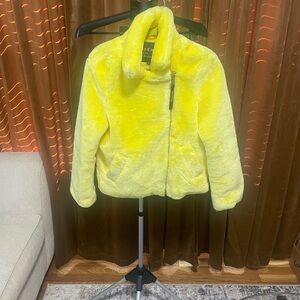 Juicy Couture Bright Yellow Faux Fur Jacket